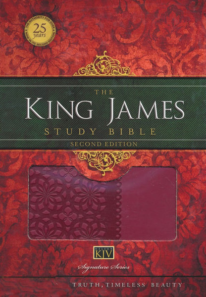 KJV King James Study Bible (Second Edition)-Cranberry LeatherSoft Indexed