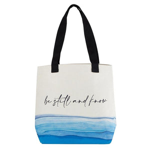 Tote Bag-Canvas-Be Still And Know (17" x 14.5" w/8" Gusset)