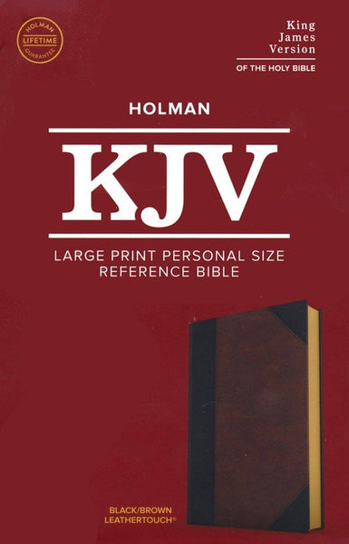 KJV Large Print Personal Size Reference Bible-Black/Brown LeatherTouch