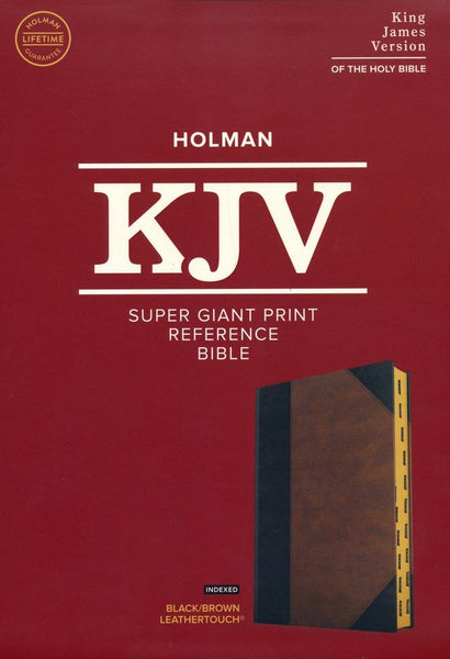 KJV Super Giant Print Reference Bible-Black/Brown LeatherTouch Indexed