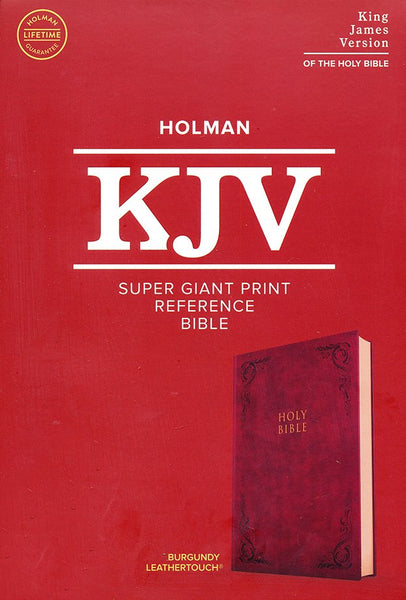 KJV Super Giant Print Reference Bible, Burgundy LeatherTouch, Red Letter, Pure Cambridge Text, Presentation Page, Cross-References, Full-Color Maps, Easy-to-Read Bible MCM Type