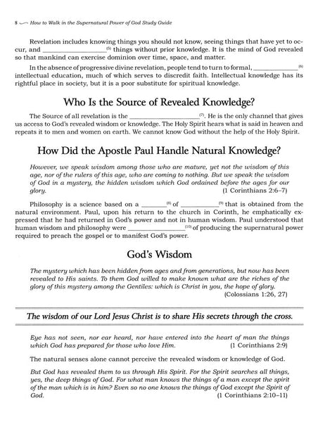 How To Walk In The Supernatural Power Of God Study Guide