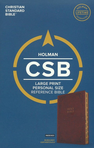 CSB Large Print Personal Size Reference Bible-Burgundy LeatherTouch Indexed