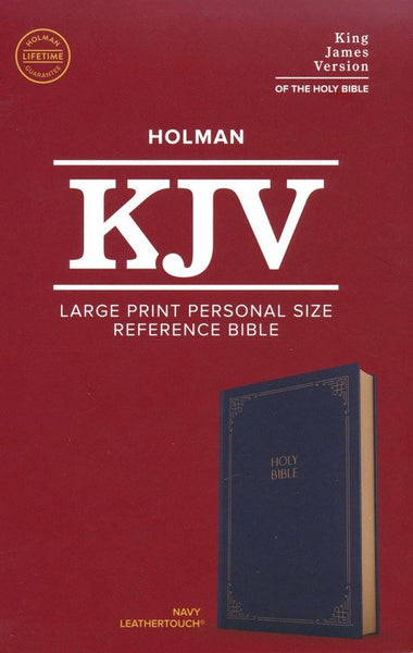 KJV Large Print Personal Size Reference Bible-Navy LeatherTouch