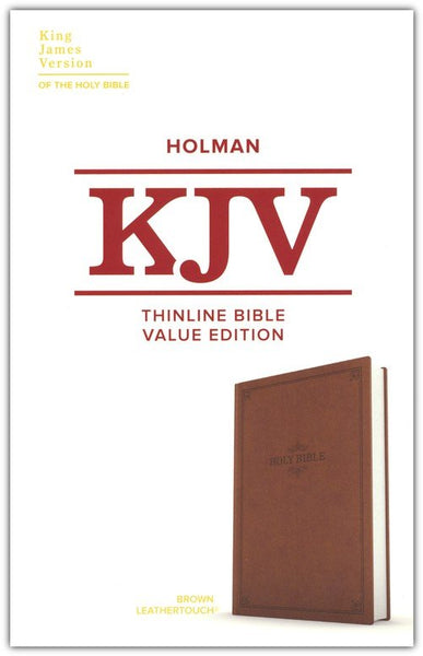 KJV Thinline Bible, Brown LeatherTouch, Value Edition, Red Letter, Pure Cambridge Text, Presentation Page, Full-Color Maps, Easy-to-Read Bible MCM Type