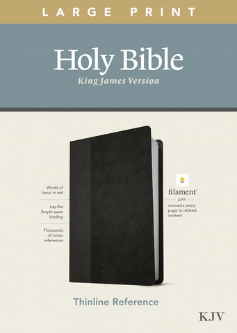 KJV Large Print Thinline Reference Bible/Filament Enabled Edition-Black/Onyx LeatherLike