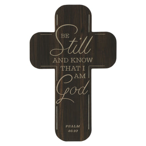 Bookmark-Cross Woodgrain Be Still Ps. 46:10 (Pack Of 12)