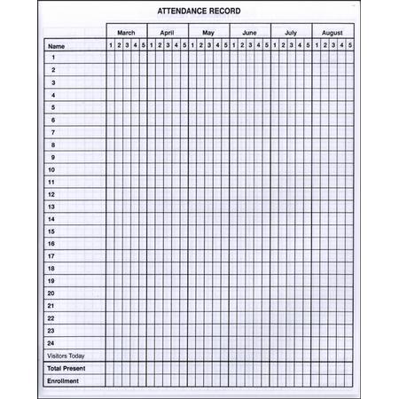 Sunday School Attendance Book: Form 182-S - Track Weekly Class Attendance and Member Information for 40 Members