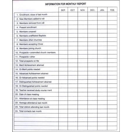 Sunday School Attendance Book: Form 182-S - Track Weekly Class Attendance and Member Information for 40 Members