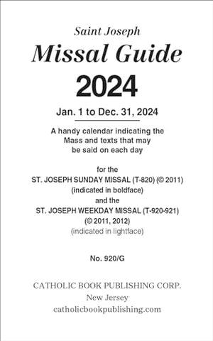 Saint Joseph Missal Guide 2024 from Catholic Book Publishing Corp.