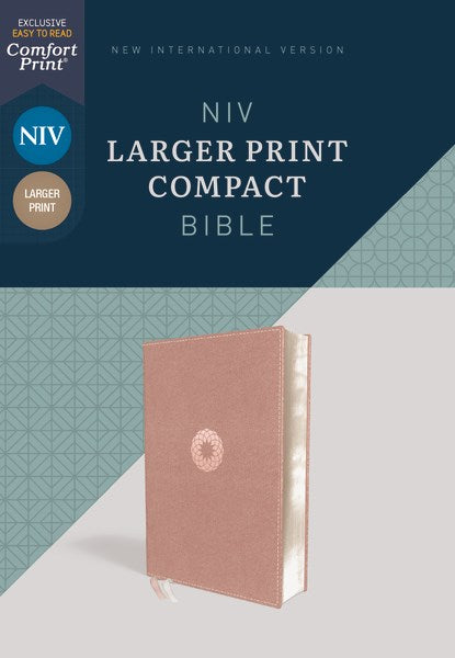 NIV Larger Print Compact Bible (Comfort Print)-Pink Leathersoft