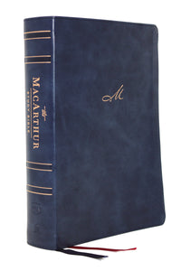 NKJV MacArthur Study Bible (2nd Edition) (Comfort Print)-Navy Blue Leathersoft