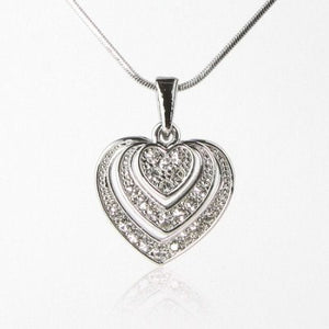 Necklace-Eden Merry-Triple Heart (18")