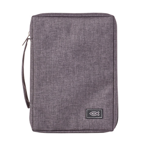 Bible Cover-Value-Fish-Gray-LRG