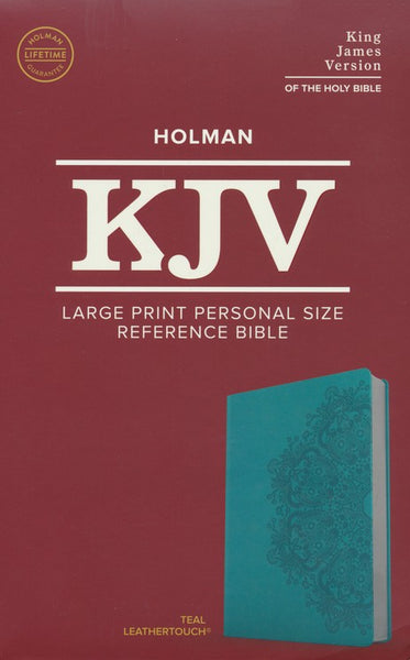 KJV Large Print Personal Size Reference Bible-Teal LeatherTouch