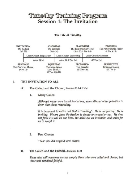 Timothy Training Program - Teacher Edition: Equipping Leaders for Growing Churches with Biblical Principles from I & II Timothy