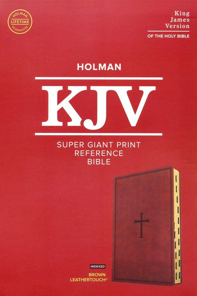 KJV Super Giant Print Reference Bible-Brown LeatherTouch Indexed