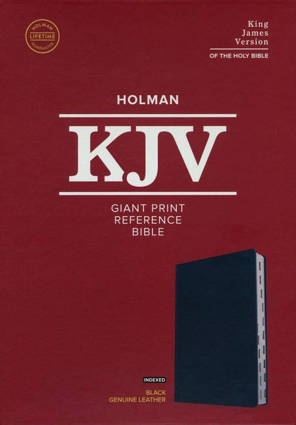 KJV Giant Print Reference Bible-Black Genuine Leather Indexed