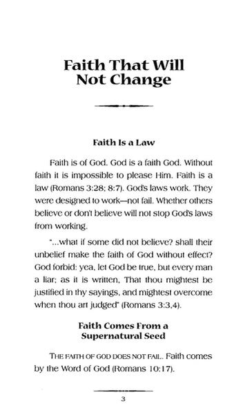 Faith That Will Not Change: Practical Guide to Strengthen Your Walk with God