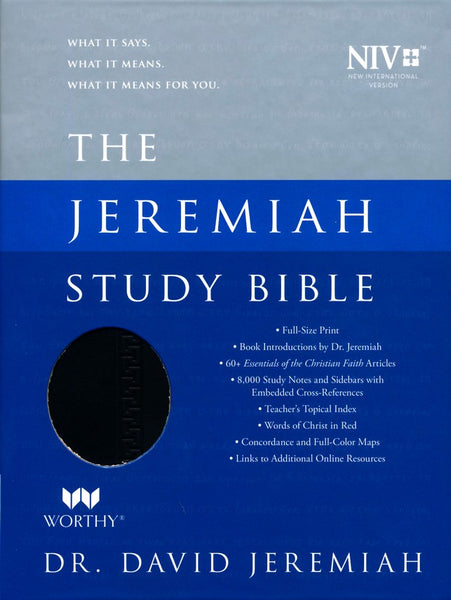 NIV The Jeremiah Study Bible-Black Leatherluxe W/Burnished Edges