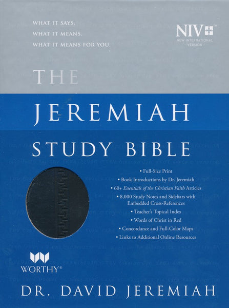 NIV The Jeremiah Study Bible-Black Leatherluxe W/Burnished Edges Indexed