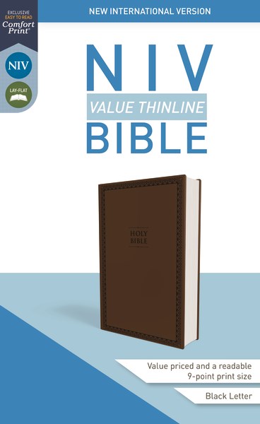 NIV Value Thinline Bible (Comfort Print)-Chocolate Leathersoft