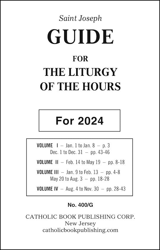 Saint Joseph Guide For The Liturgy Of The Hours For 2024 (#400/G)