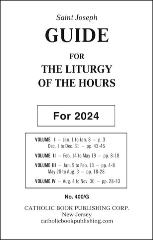 Saint Joseph Guide For The Liturgy Of The Hours For 2024 (#400/G)