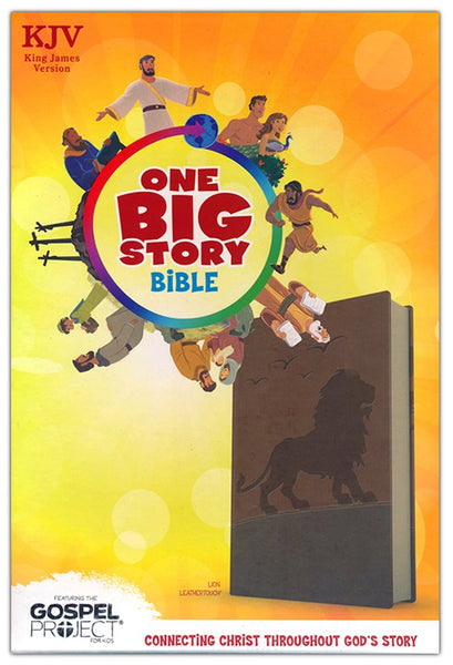 KJV One Big Story Bible: Brown Lion LeatherTouch, Digital Pop-Up™ Technology, Full-Color Illustrations, Christ Connection Feature