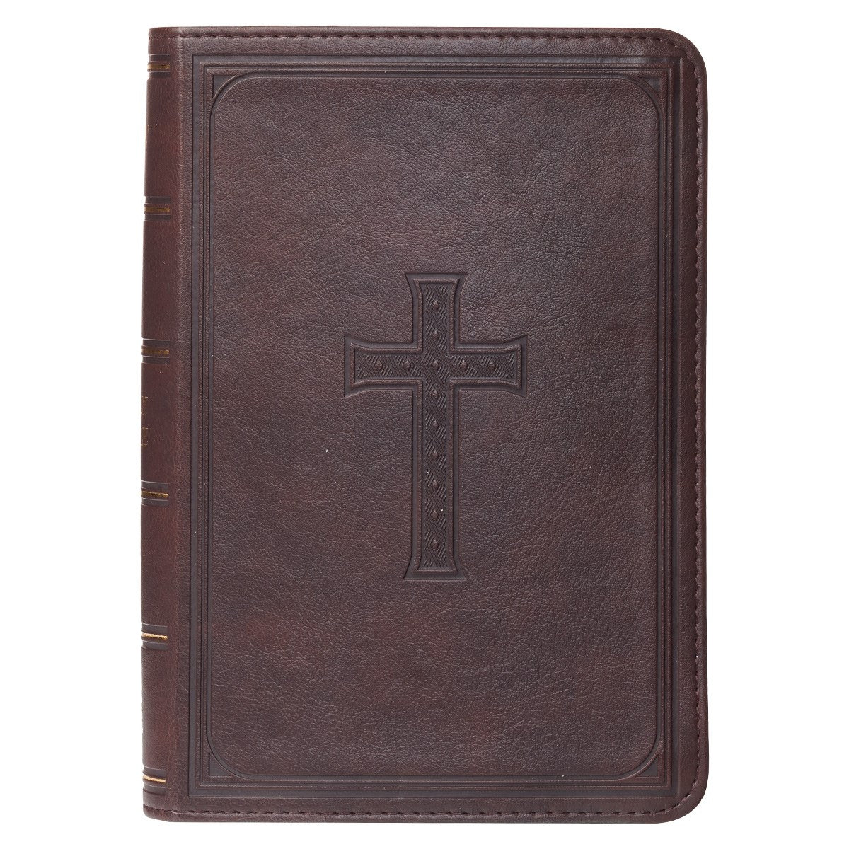 KJV Large Print Compact Bible-Dark Brown Faux Leather