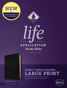 NKJV Life Application Study Bible/Large Print (Third Edition)-Black Bonded Leather