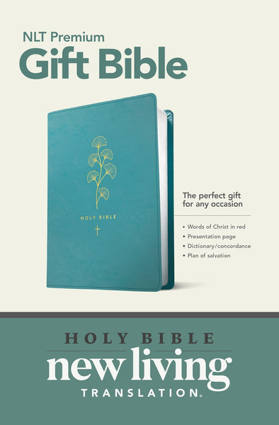 NLT Premium Gift Bible, New Living Translation: Teal LeatherLike Edition – Book Introductions, Dictionary/Concordance, and Presentation Page