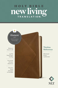 NLT Thinline Reference Bible Filament Enabled Edition-Messenger Brown LeatherLike