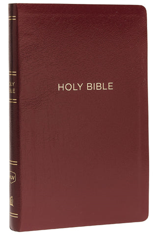 NKJV Thinline Reference Bible (Comfort Print)-Burgundy Leather-Look