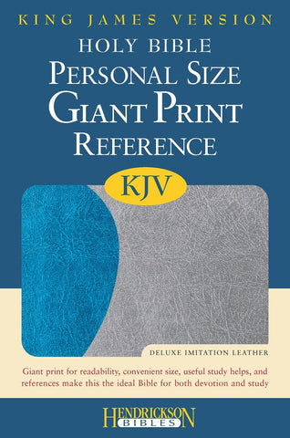 KJV Personal Size Giant Print Reference Bible-Blue/Gray Flexisoft