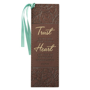 Bookmark-Pagemarker-Trust In The Lord With All Your Heart-Luxleather-Brown