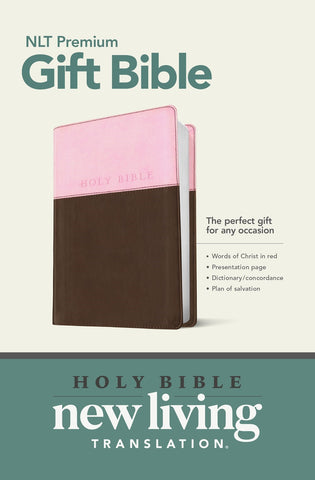 NLT Premium Gift Bible - Pink/Dark Brown TuTone | Book Introductions, Dictionary/Concordance, Durable Binding