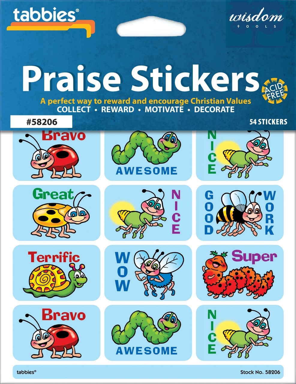 Praise Stickers-Merit w/Praise Chart (Pack of 54)