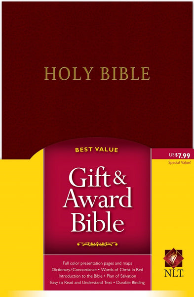 NLT Gift & Award Bible-Burgundy Imitation Leather