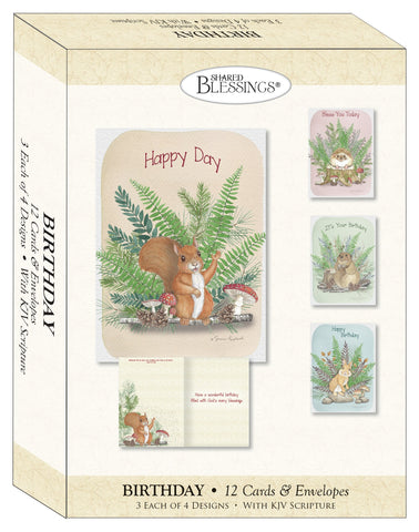 Card-Boxed-Shared Blessings-Childrens Birthday-Woodland Critters (Box Of 12)