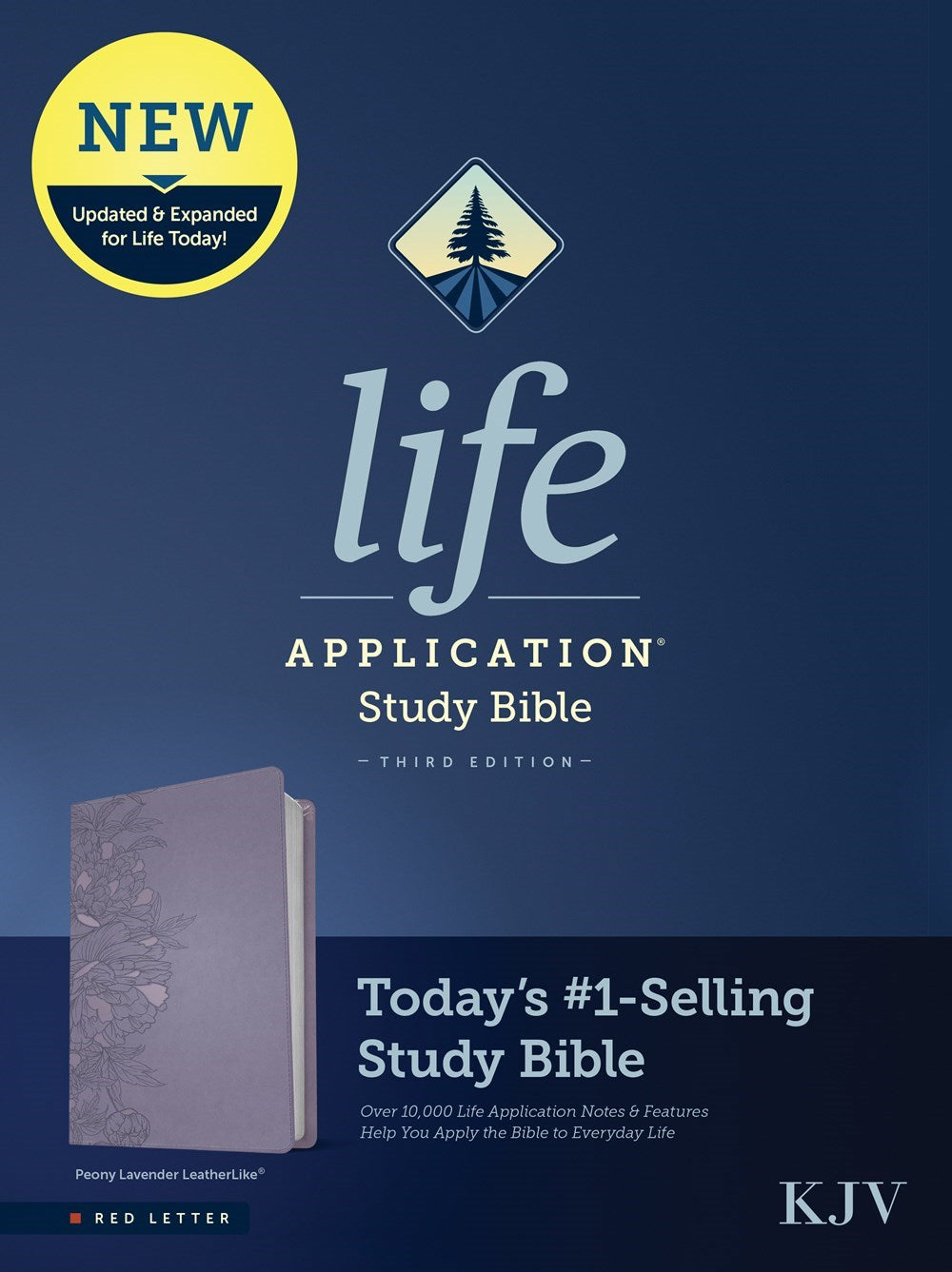 KJV Life Application Study Bible (Third Edition)-RL-Peony Lavender LeatherLike