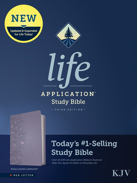 KJV Life Application Study Bible (Third Edition)-RL-Peony Lavender LeatherLike