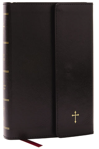 NKJV Compact Paragraph-Style Reference Bible (Comfort Print)-Black Leatherflex