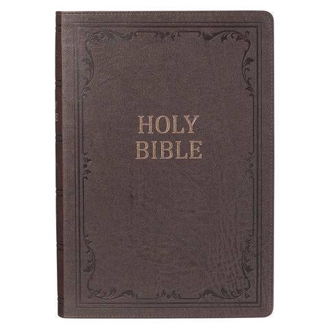 KJV Super Giant Print Bible-Dark Brown Faux Leather