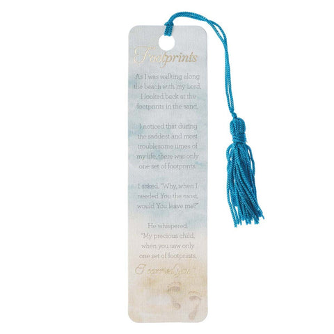 Bookmark-Footprints W/Tassel (Pack Of 6)