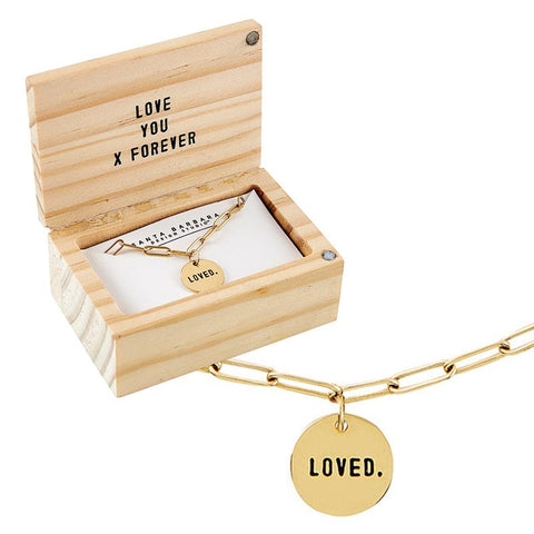 Necklace-Link Chain in Wooden Box-Loved (17" w/2"Extender)