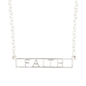 Necklace-Kingdom Words-Faith-Silver Plate