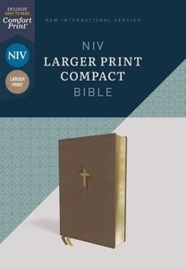 NIV Larger Print Compact Bible (Comfort Print)-Brown Leathersoft