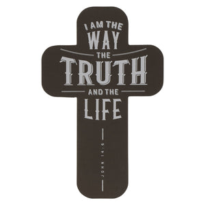 Bookmark-Cross Black I Am The Way John 14:6 (Pack Of 12)