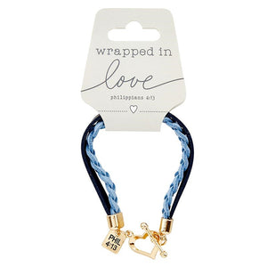 Bracelet-Wrapped In Love w/Heart Clasp-Dark Blue